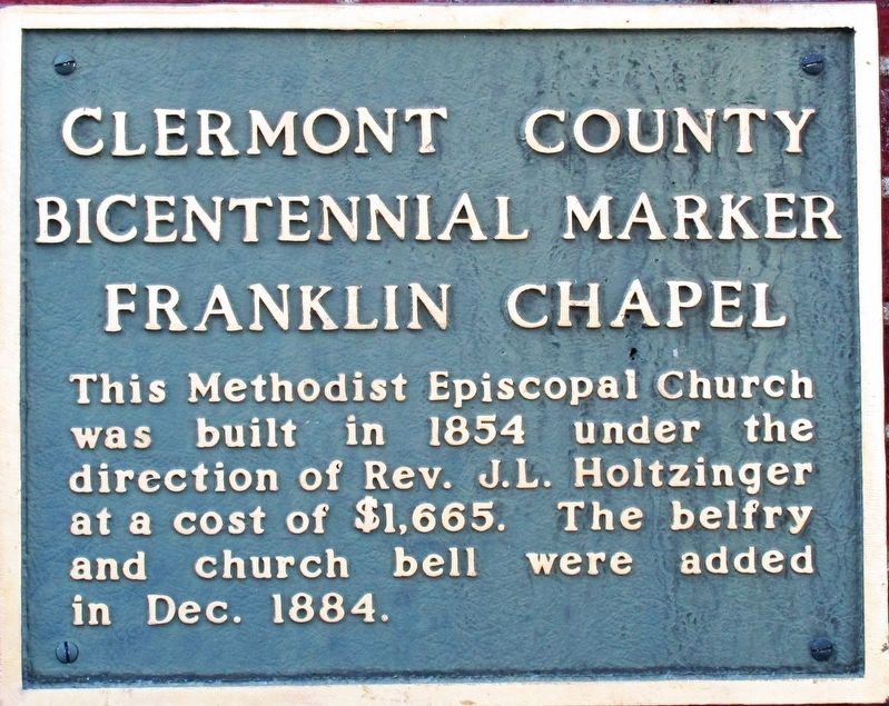 Franklin Chapel Marker. Click for full size. Franklin Chapel Marker image. Click for full size.