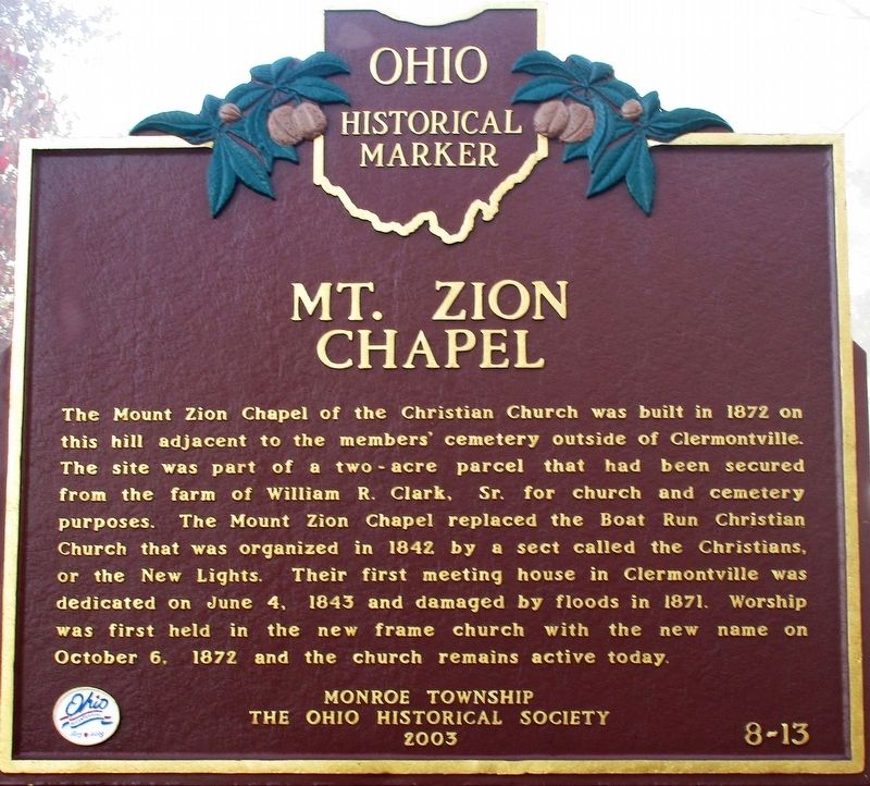 Mt. Zion Chapel Marker image. Click for full size.