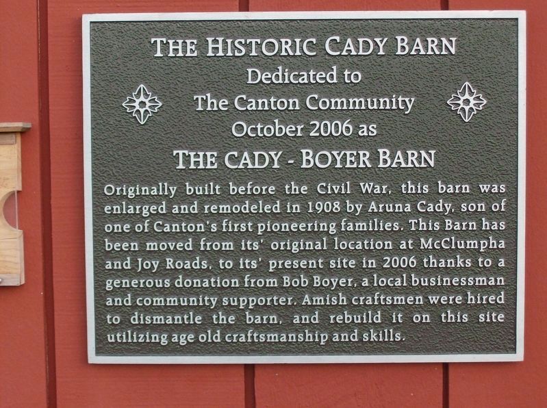 The Historic Cady Barn Marker image. Click for full size.