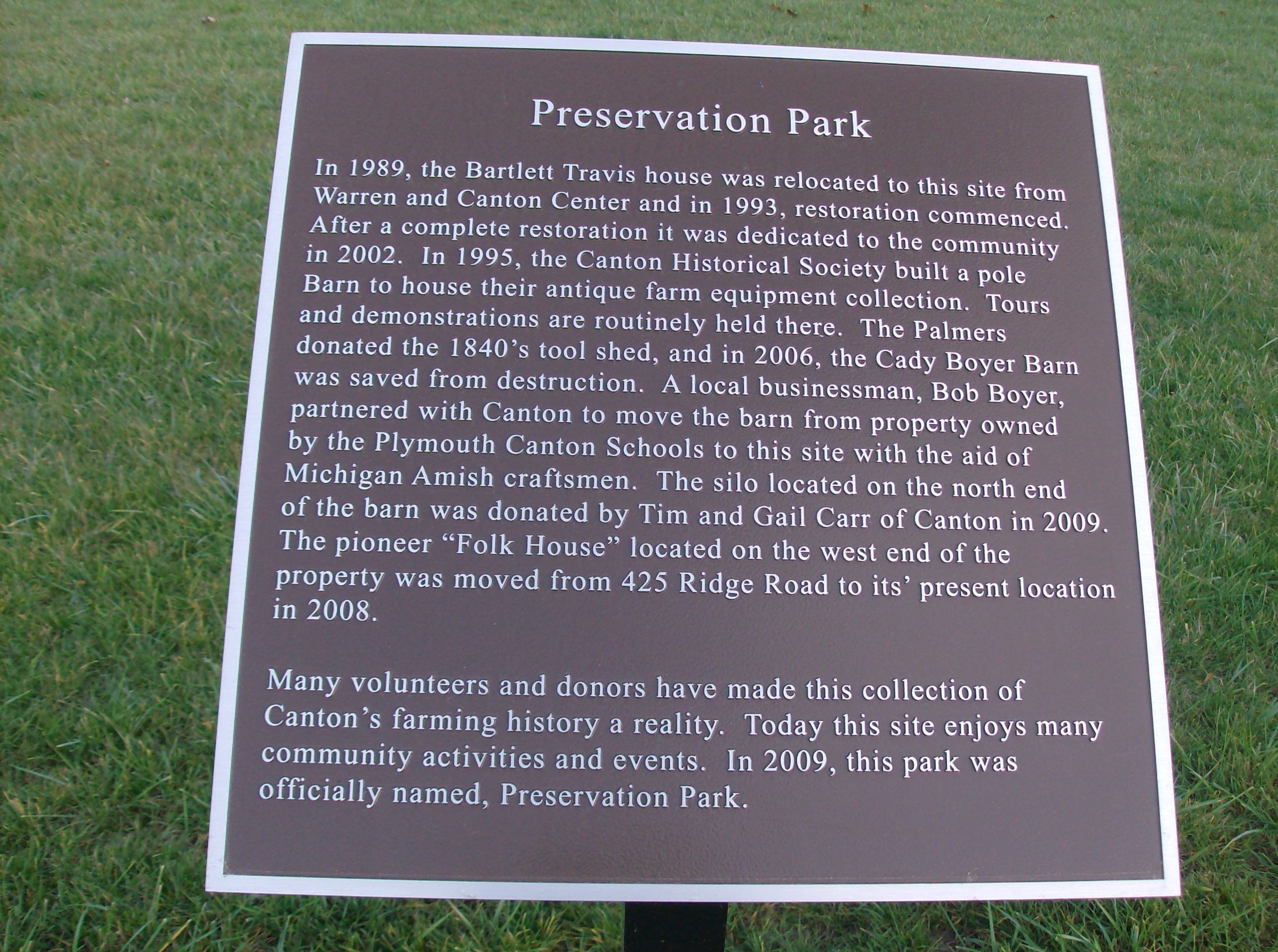 Preservation Park Marker