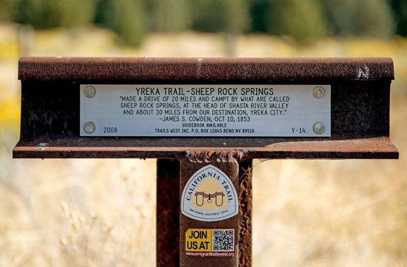 Yreka Trail - Sheep Rock Springs Marker image. Click for full size.