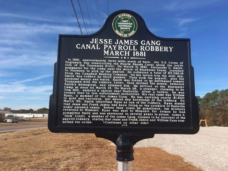 Jesse James Gang Canal Payroll Robbery March 1881 Marker image. Click for full size.