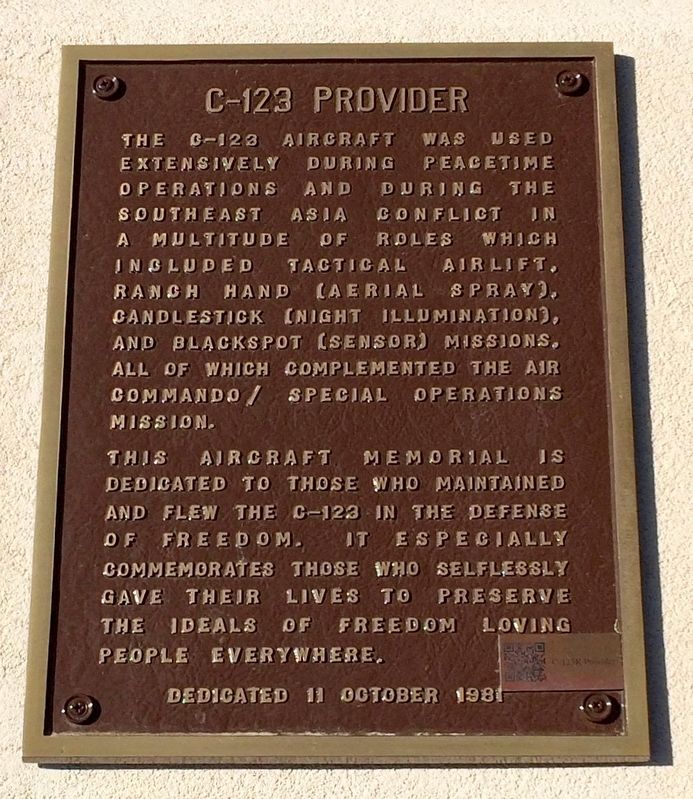 C-123 Provider Marker. Click for full size. C-123 Provider Marker image. Click for full size.