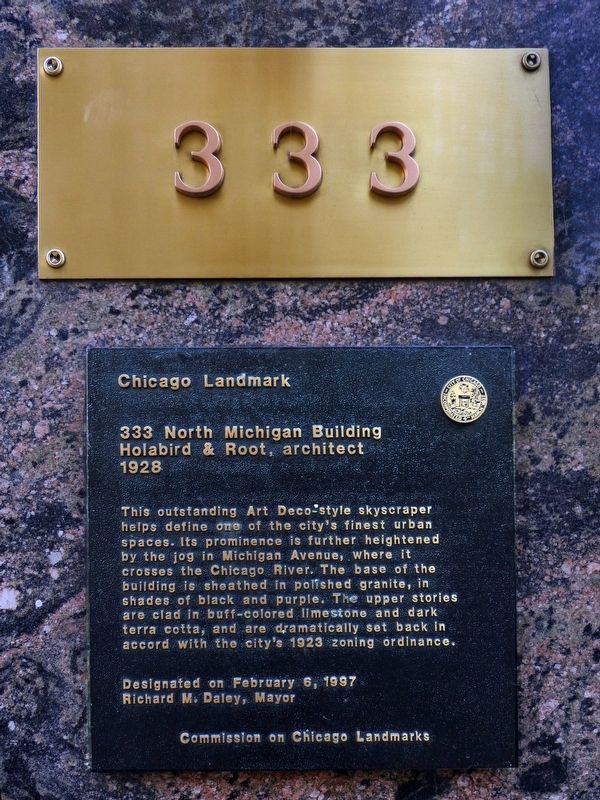 333 North Michigan Building Marker image. Click for full size.