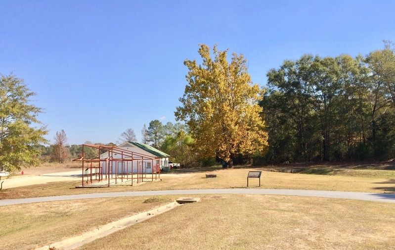 Wide view of marker and pond (on right).. Click for full size. Wide view of marker and pond (on right). image. Click for full size.