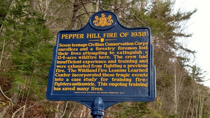 Pepper Hill Fire of 1938 Marker. Click for full size. Pepper Hill Fire of 1938 Marker image. Click for full size.