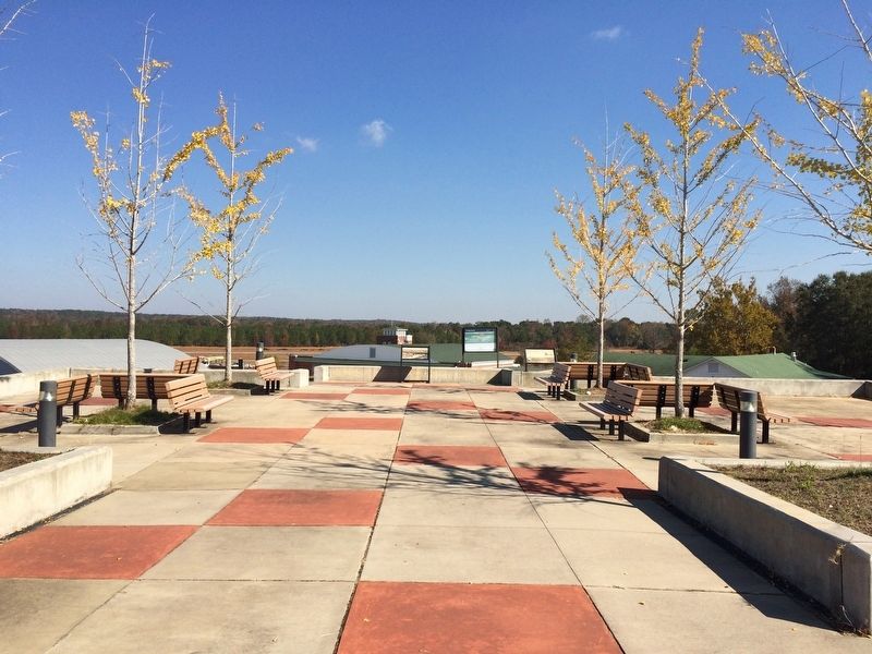 New Vistas Marker is on left in far background. Moton Field is to left and below.. Click for full size. New Vistas Marker is on left in far background. Moton Field is to left and below. image. Click for full size.