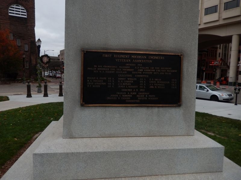 First Regiment Michigan Engineers Marker. Click for full size. First Regiment Michigan Engineers Marker image. Click for full size.