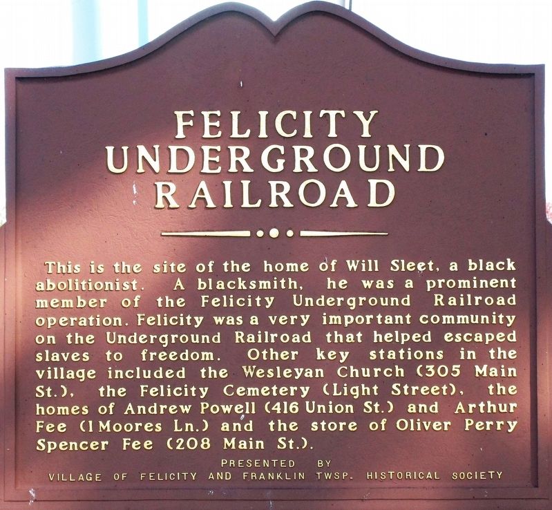 Felicity Underground Railroad Marker image. Click for full size.