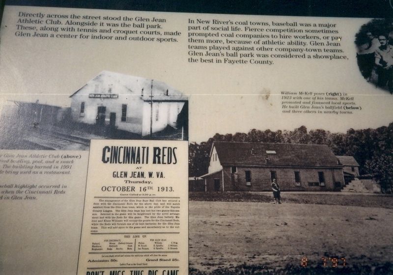 Glen Jean Athletic Club Marker. Click for full size. Glen Jean Athletic Club Marker image. Click for full size.