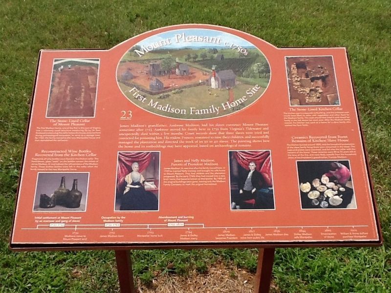 Mount Pleasant c. 1750s Marker. Click for full size. Mount Pleasant c. 1750s Marker image. Click for full size.