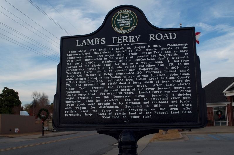 Lamb’s Ferry Road Marker (side 1) image. Click for full size.