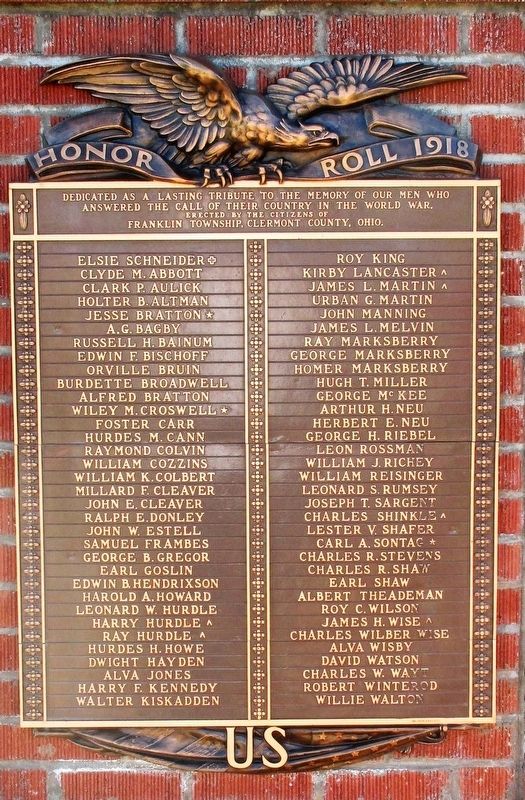 Honor Roll 1918 Marker image. Click for full size.