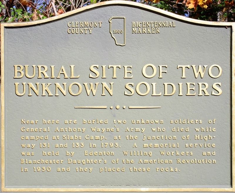 Burial Site of Two Unknown Soldiers Marker. Click for full size. Burial Site of Two Unknown Soldiers Marker image. Click for full size.