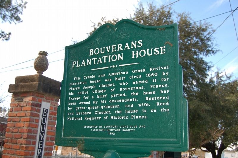 Bouverans Plantation House Marker image. Click for full size.