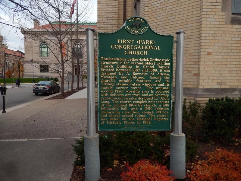 First (Park) Congregational Church Marker image. Click for full size.