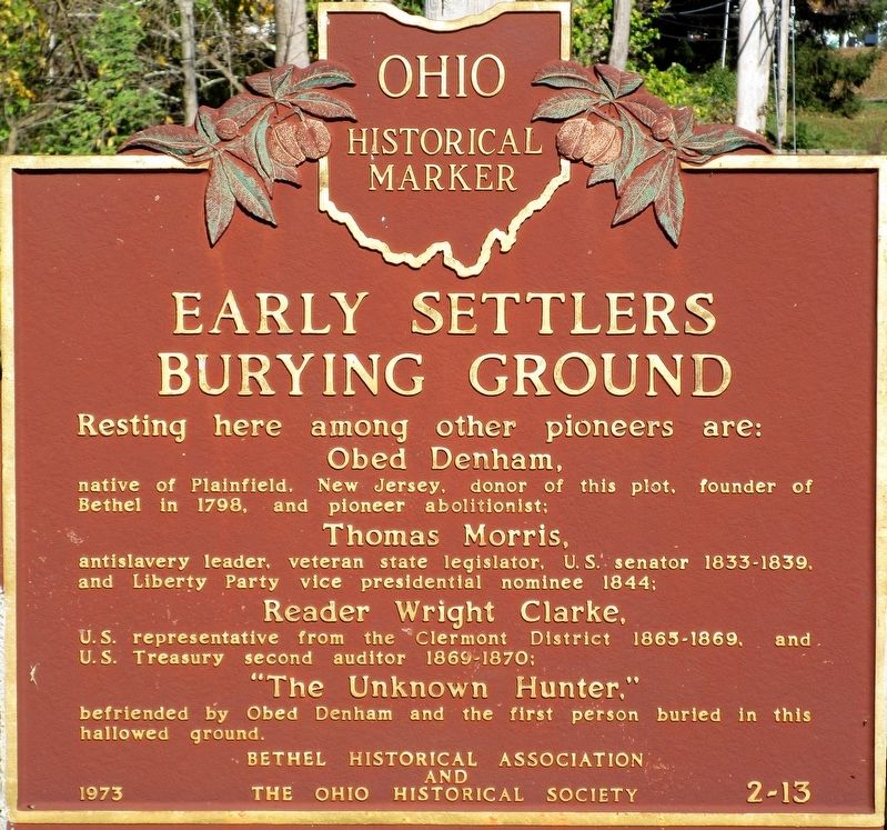 Early Settlers Burial Ground Marker image. Click for full size.
