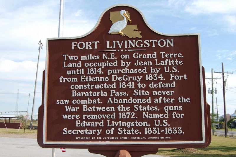 Fort Livingston Marker. Click for full size. Fort Livingston Marker image. Click for full size.