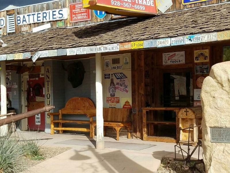 Wales Arnold Marker and Entrance to Cowboy Corner Antiques. Click for full size. Wales Arnold Marker and Entrance to Cowboy Corner Antiques image. Click for full size.