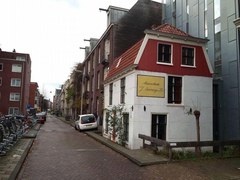 Polderhuisje (Polder House) and Marker - Looking East on Rustenburgerstraat. Click for full size. Polderhuisje (Polder House) and Marker - Looking East on Rustenburgerstraat image. Click for full size.