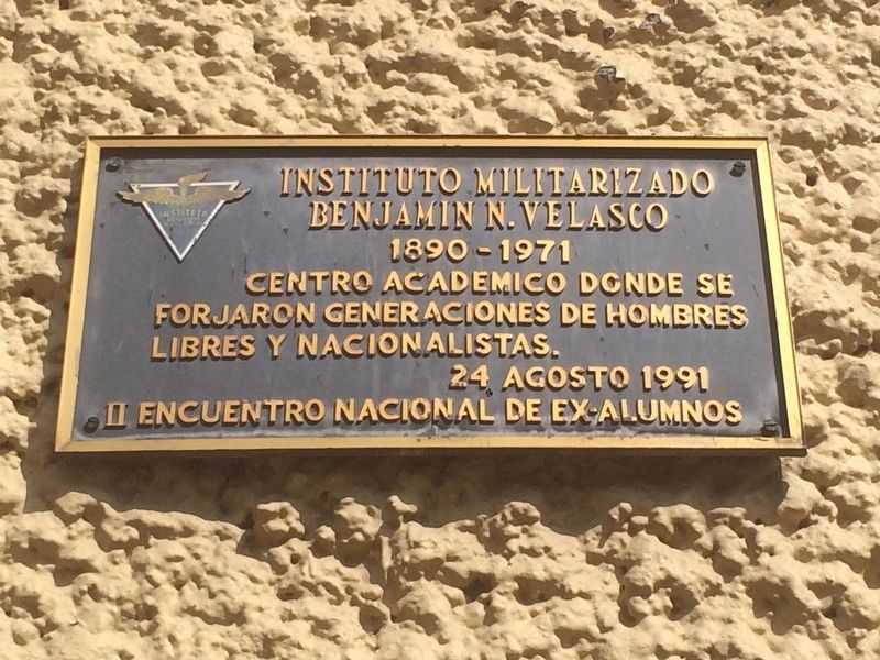 Benjamin N. Velasco Military Institute Marker image. Click for full size.