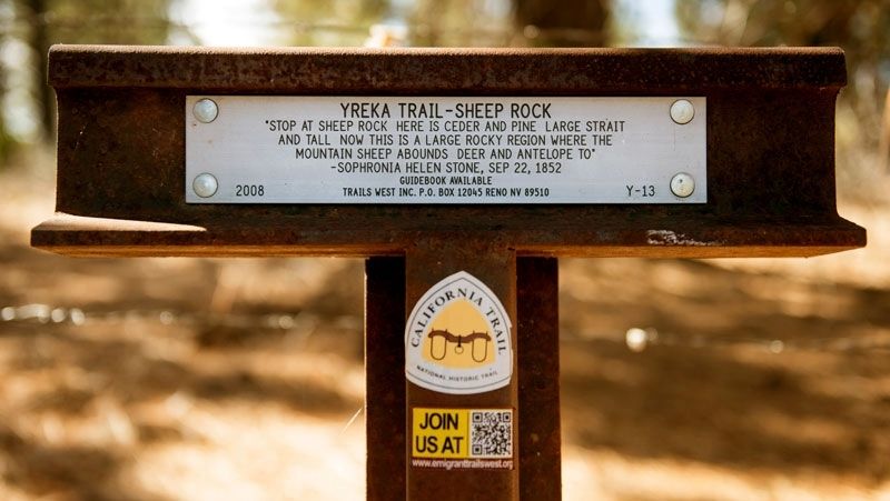 Yreka Trail - Sheep Rock Marker. Click for full size. Yreka Trail - Sheep Rock Marker image. Click for full size.