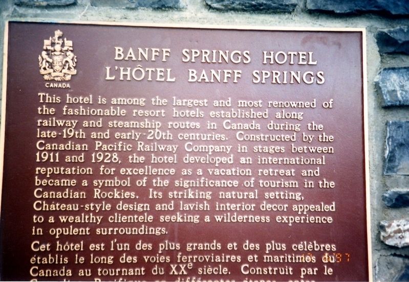 Banff Springs Hotel Marker image. Click for full size.