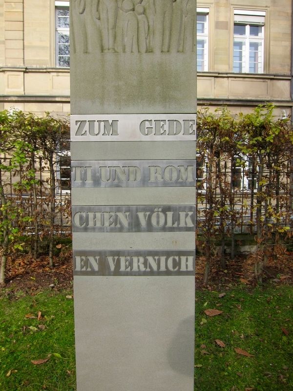Schweinfurt Romany Memorial Marker - First Side. Click for full size. Schweinfurt Romany Memorial Marker - First Side image. Click for full size.