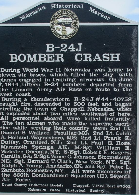 B-24J Bomber Crash Marker image. Click for full size.