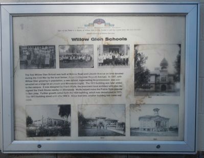 Willow Glen Schools Marker. Click for full size. Willow Glen Schools Marker image. Click for full size.