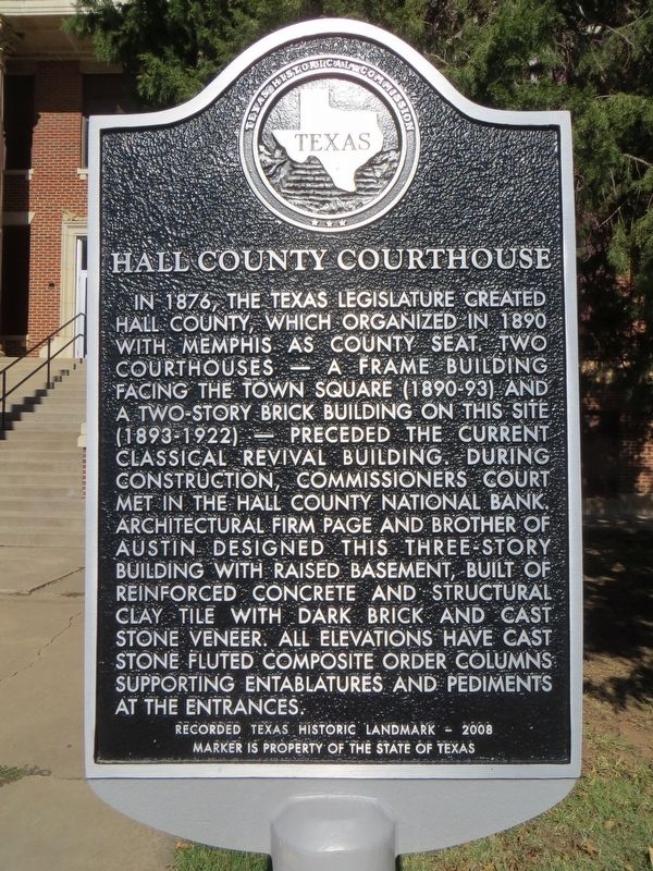 Hall County Courthouse Marker image. Click for full size.