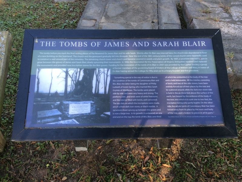 The Tombs of James and Sarah Blair Marker image. Click for full size.