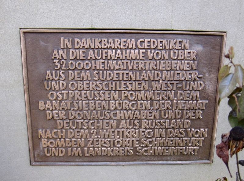 Schweinfurt German Expellees' Memorial Marker image. Click for full size.