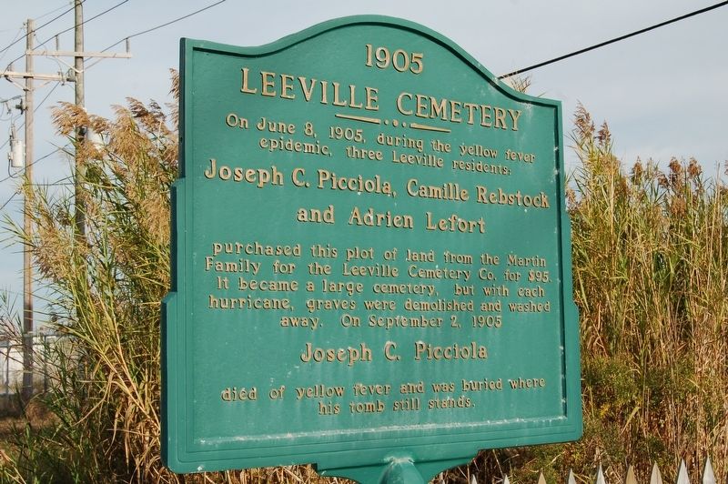 Leeville Cemetery Marker image. Click for full size.