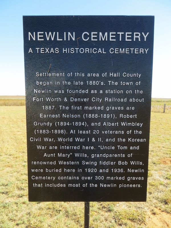 Newlin Cemetery Marker image. Click for full size.