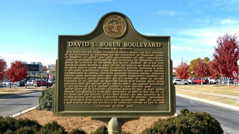 David L. Boren Boulevard Marker image. Click for full size.