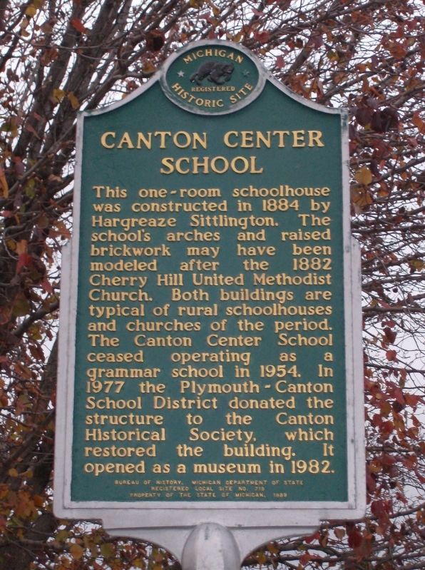 Canton Center School Marker image. Click for full size.
