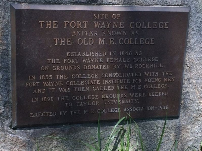 Site of the Fort Wayne College Marker. Click for full size. Site of the Fort Wayne College Marker image. Click for full size.