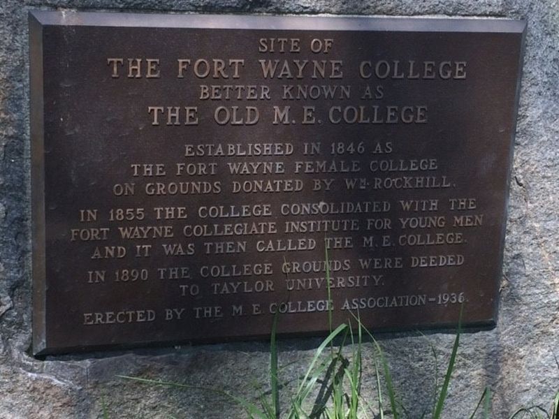 Site of the Fort Wayne College Marker image. Click for full size.