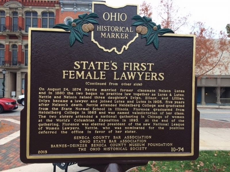 State's First Female Lawyers Marker. Click for full size. State's First Female Lawyers Marker image. Click for full size.