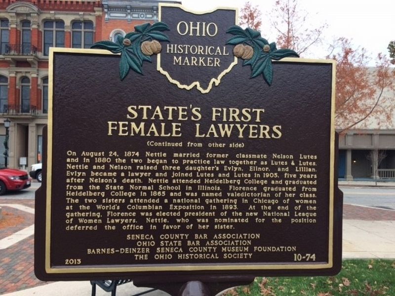 State's First Female Lawyers Marker image. Click for full size.
