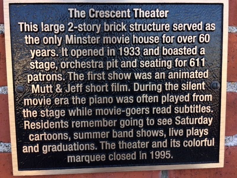 The Crescent Theater Marker image. Click for full size.