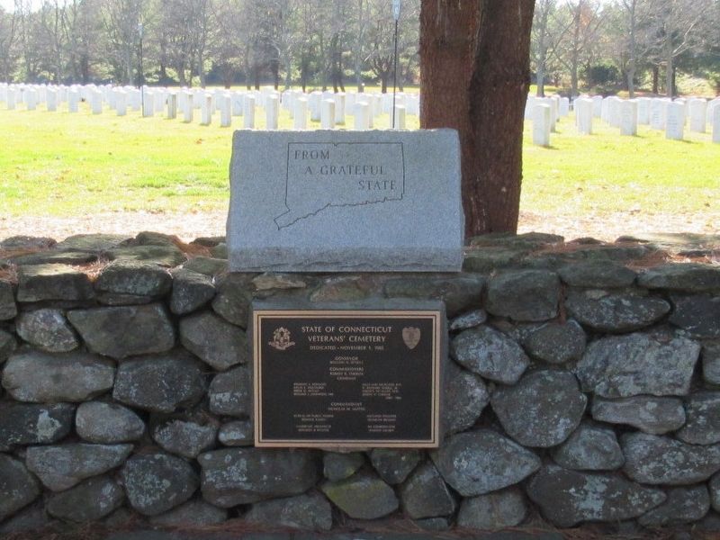 Connecticut State Veterans Cemetery Dedication Plaque image. Click for full size.