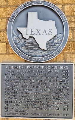 Childress Post Office Building Marker image. Click for full size.