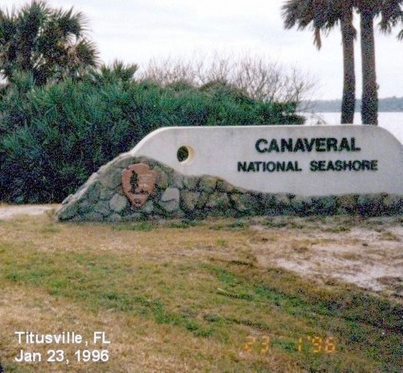 Sign at the entrance to Canaveral National Seashore image. Click for full size.