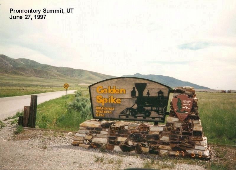 Entrance sign to Golden Spike National Historic Site image. Click for full size.