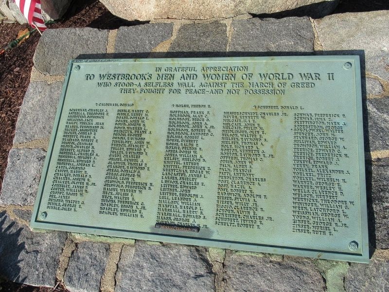 Westbrook World War II Monument image. Click for full size.