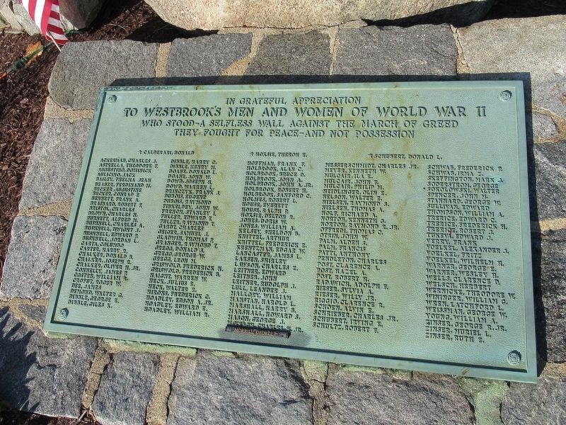 Westbrook World War II Monument image. Click for full size.
