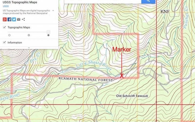 Topographic Map Showing Location of Marker image. Click for full size.