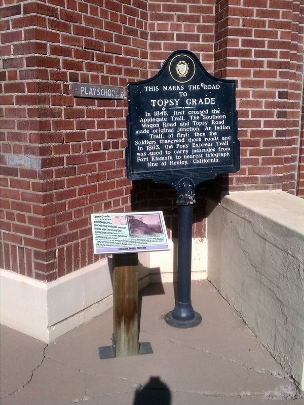 This Marks the Road to Topsy Grade Marker. Click for full size. This Marks the Road to Topsy Grade Marker image. Click for full size.